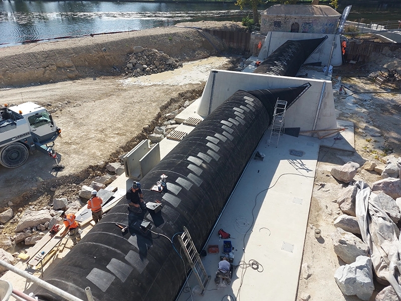 Barrage batardeau passe à poissons à Auxerre