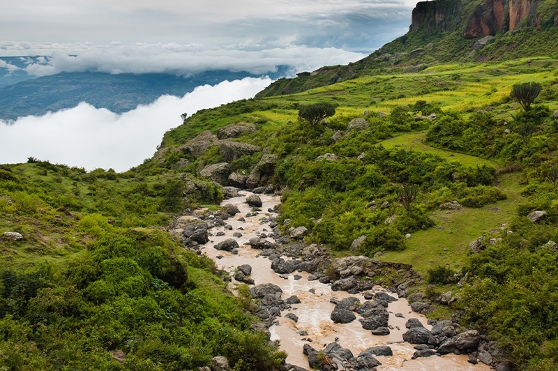 Les gorges du Nile dans une vallée en Ethiopie 