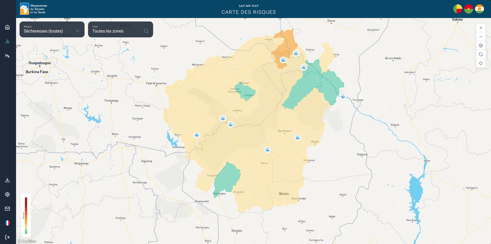 Carte des risques sécheresse